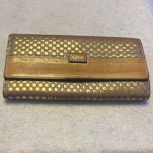 Chloe Brown and Gold Wallet